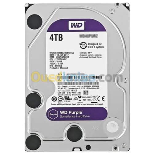 Western Digital 4TB Purple  3.5 inch Surveillance HDD Interne