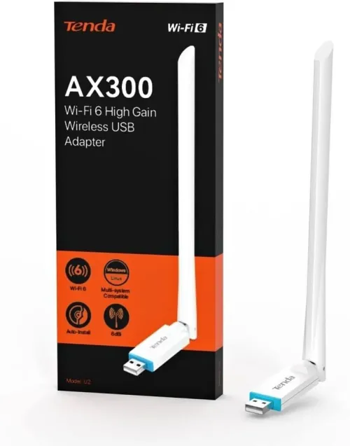 Tenda U2 v5.0 AX300 Wi-Fi 6 High Gain Wireless USB Adapter