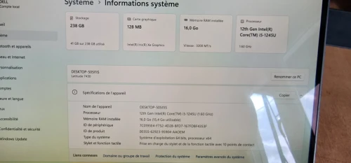 DELL latitude 7430 x360 - i5 12em 16gb 256 SSD tactile