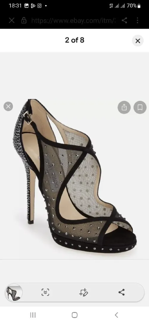 Sandales en vraies pierres Cristal. JIMMY CHOO authentique. Pointure 37 et demi 