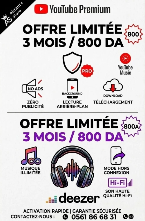 Deezer premium 3 mois