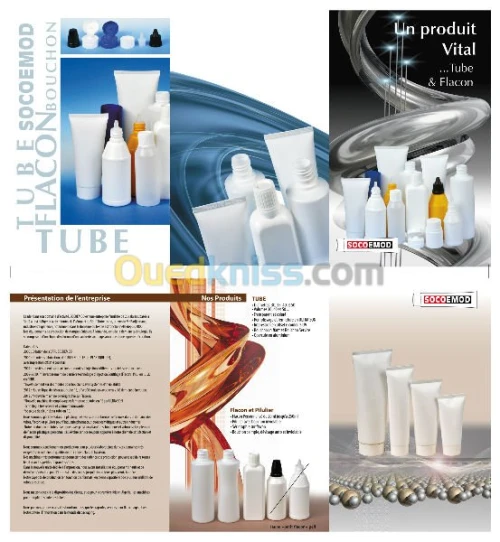 Emballage: tubes, flacons, impression 