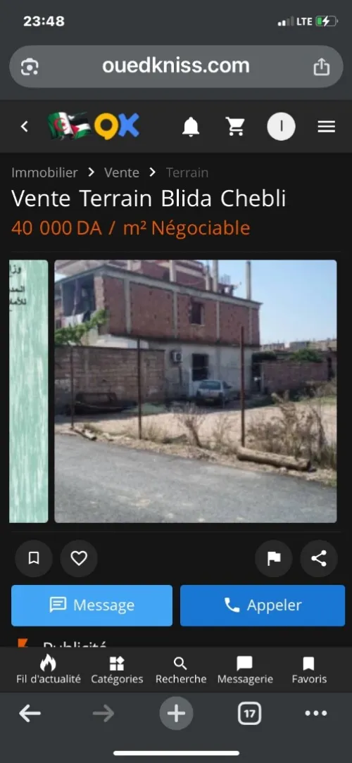 Vente Terrain Blida Chebli