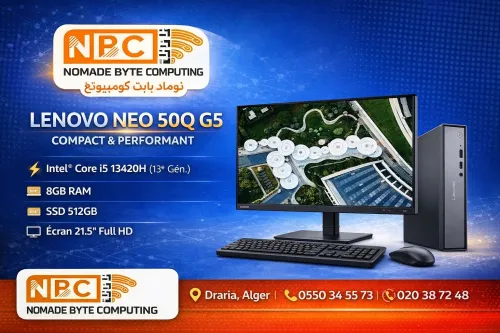 Pc De bureau Lenovo Neo 50Q G5 Intel Core i5-13420H 8GB RAM SSD 512GB  Écran 21.5" Full HD