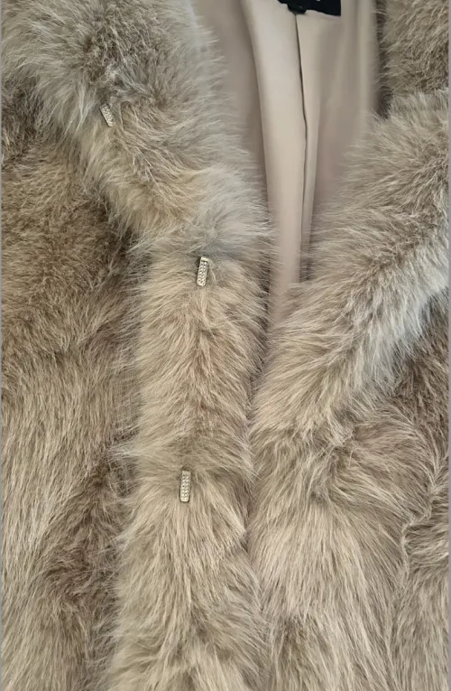 Manteau En Fourrure Khaki