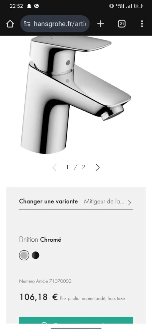 Robinet hansgrohe logis 70