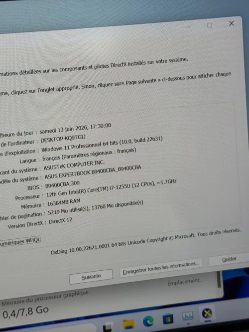 ASUS ExpertBook 14 / i7-1255U / 16 Go DDR5 / 1 To SSD / 14 FHD
