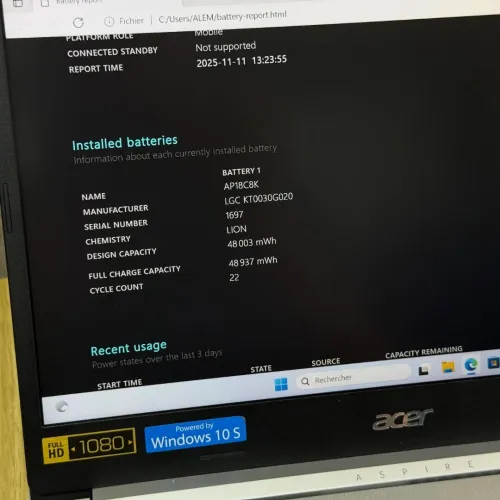 ACER ASPIRE 3 / 10th i3-10110U / 20Go DDR4 / 256SSD / 14 FHD