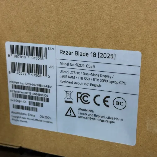 Razer Blade 18 (2025) / Ultra 9 / RTX 5080 / Neuf