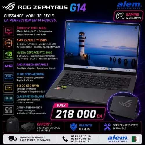 ASUS ROG ZEPHYRUS G14 / Ryzen 7 7735HS / RTX 4060 / QHD+ 165Hz