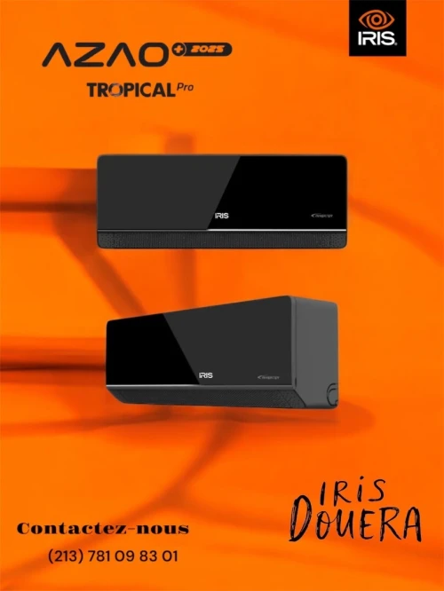 CLIMATISEUR IRIS AZAO+ PRO 12000 BTU SUPER TROPICAL INVERTER T3 2025 NOIR ( LIVRAISON GRATUITE SUR ALGER )