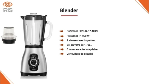 BLENDER IRIS IPE-BL17-100N 1000W 1.75L