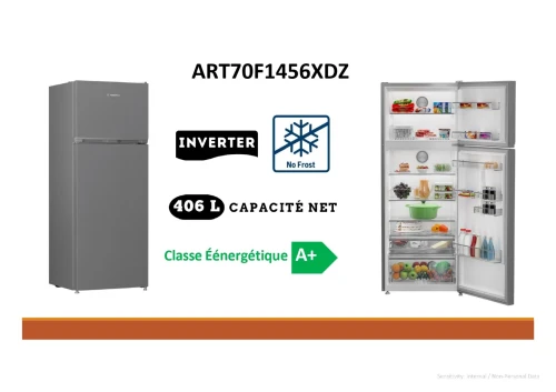 ARISTON REFRIGERATEUR 2 PORTES 406LITRES NOFROST INVERTER INOX