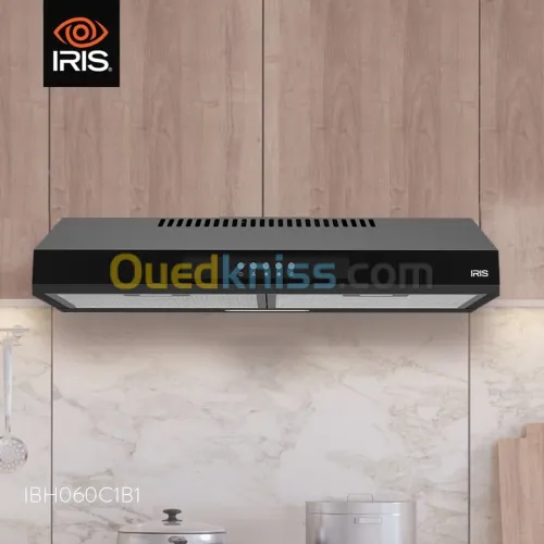  HOTTE DE CUISINE IRIS IBH060C1B 60CM FILTRE CHARBON (INOX/NOIR)