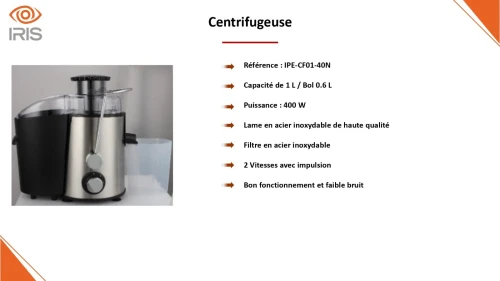 CENTRIFUGEUSE IRIS IPE-CF01-40N 400W 1L