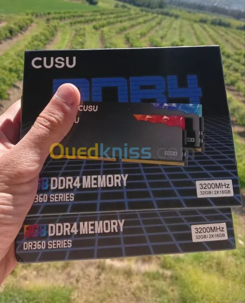 CUSU RAM RGB DDR4 32 GO (16x2) Mémoire 3200Mhz CL16 PC Bureau Gaming Pour Carte Mère Intel AMD