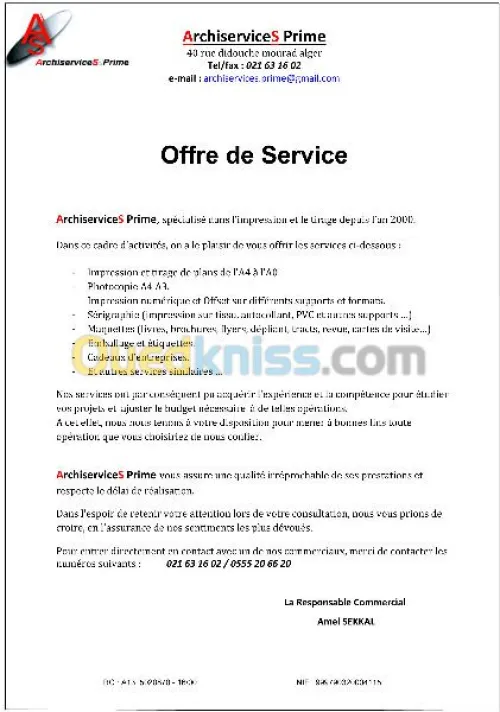prestation de services 