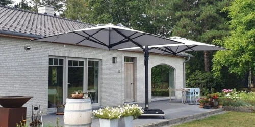 Parasol 3 m sur 3m /6m sur 3m /6m sur 6m avec socle et sans socle structure en aluminuim