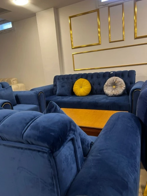 Salon bleu royal haut de gamme (disponible + sur commande)