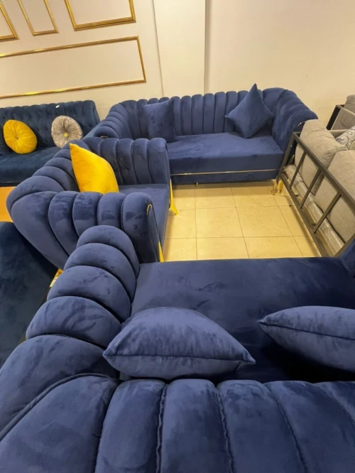 Salon bleu royal haut de gamme (disponible + sur commande
