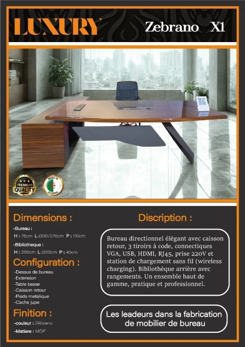 ENSEMBLE DE BUREAU PDG-VIP -TOUTE LES GAMMES -IMPORTATION 