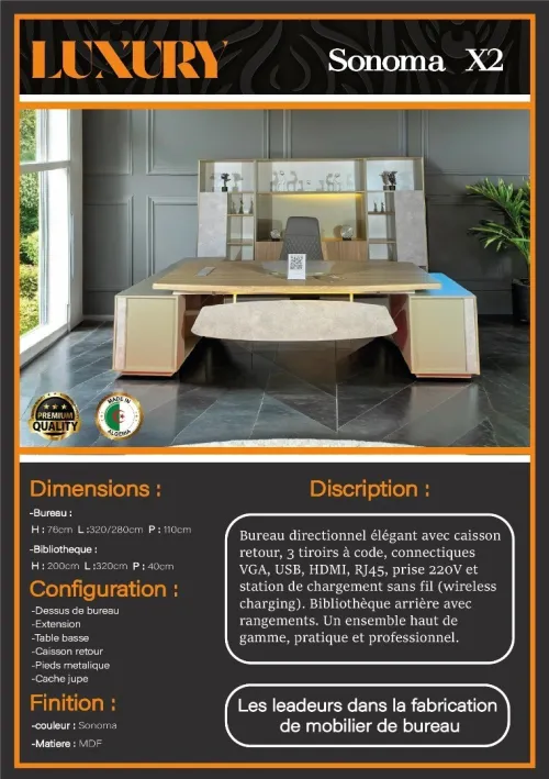 ENSEMBLE DE BUREAU PDG-VIP -TOUTE LES GAMMES -IMPORTATION 