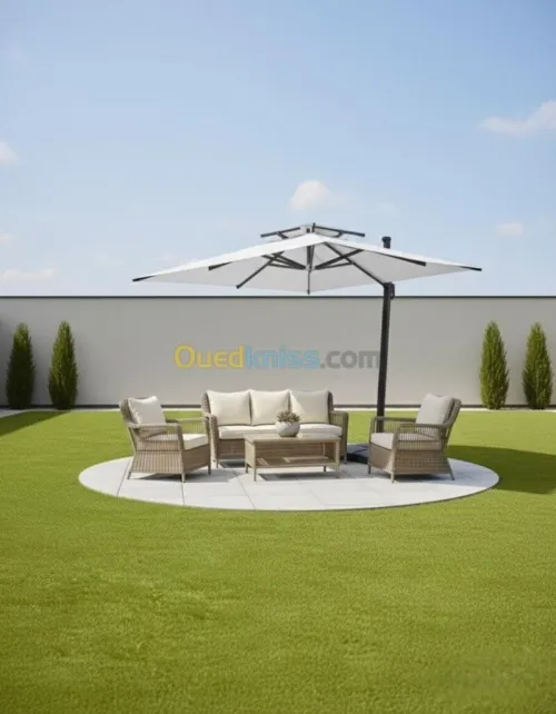 Parasol 3 m sur 3m /6m sur 3m /6m sur 6m avec socle et sans socle structure en aluminuim