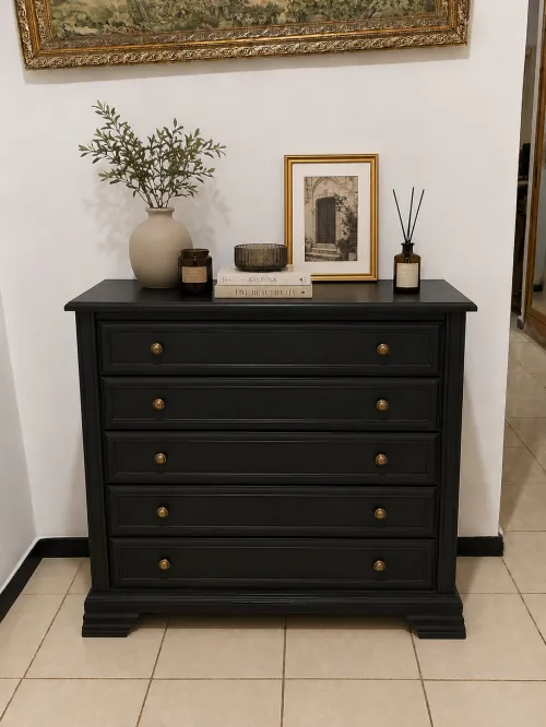 Commode 5 tiroirs en bois