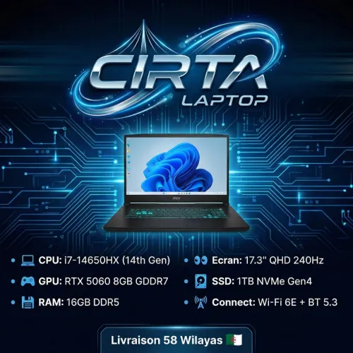 MSI KATANA 17 HX i7-14650HX 5.2GHz RTX 5060 240Hz 2.5K QHD laptop gamer