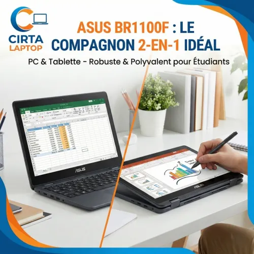 ASUS BR1100F Tactile 360  RAM 8Go  128Go  Stylet Inclus  Laptop Robuste