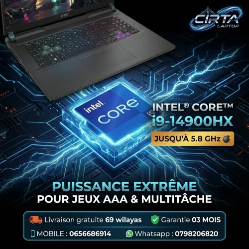 MSI VECTOR 17 HX i9-14900HX 5.8GHz RTX 4070 240Hz 2.5K QHD laptop gamer
