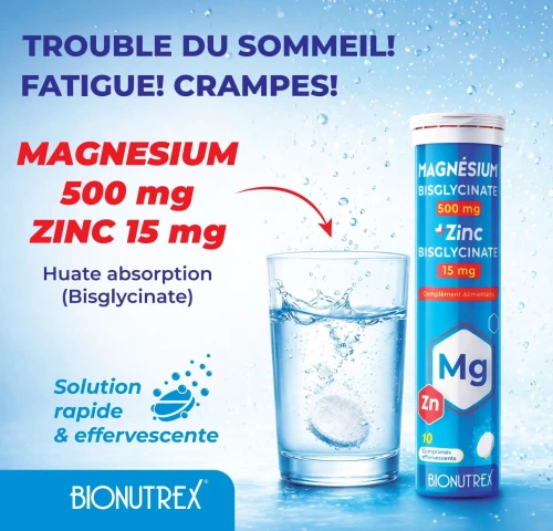 Bionutrex magnésium bisglycinate 500 mg effervescent
