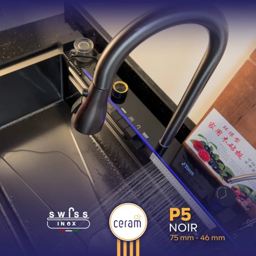 Evier cuisine PIANO 5 BOUTONS INOX 304 - NANO - SWISS INOX