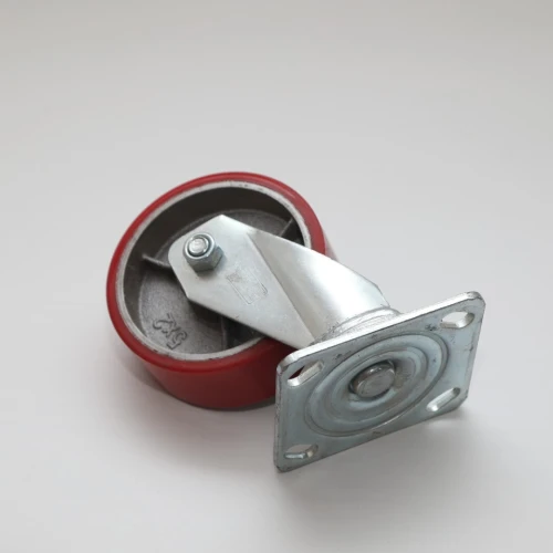 ROUE PIVOTANTE _ 125 mm | Métal / Rouge