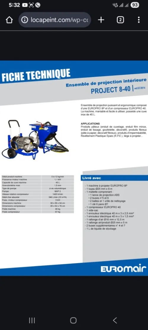 Machine à projeter EUROPRO 8P