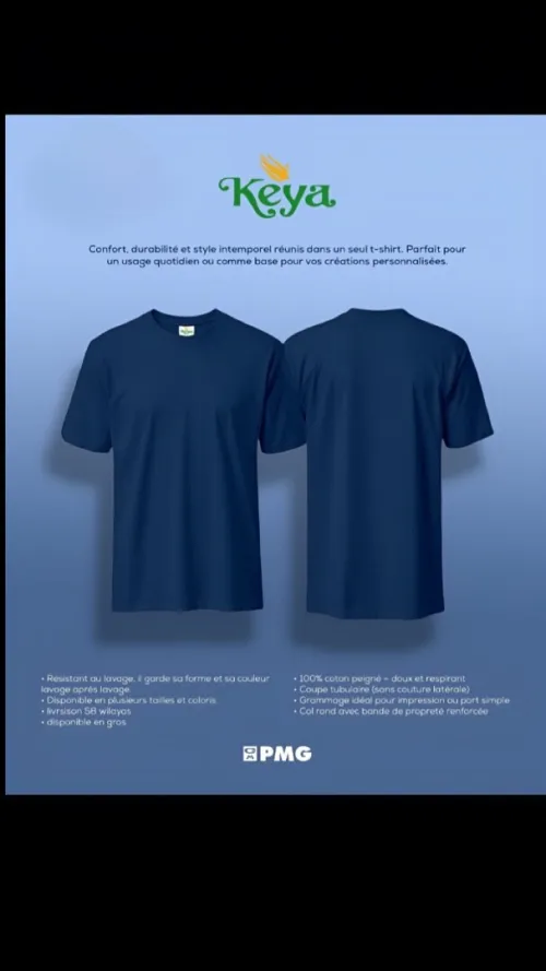 Pack 2 T-shirts Keya 100% Coton   Qualité Pro à 2000 DA seulement 