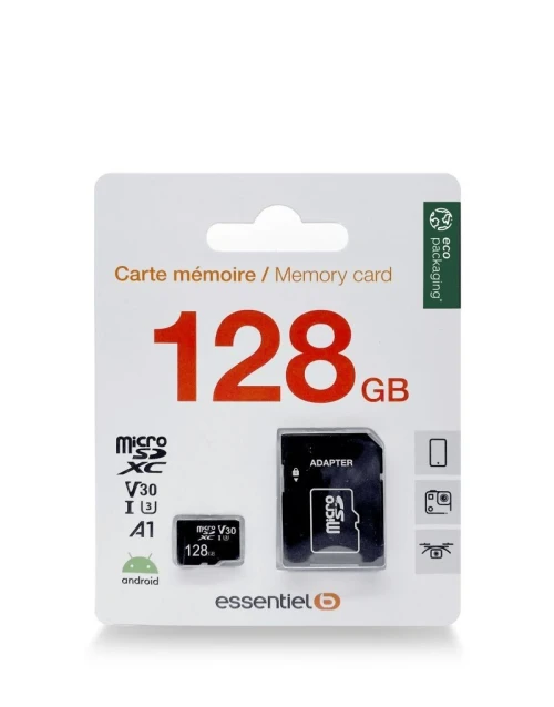 Carte Mémoire Micro SD ESSENTIELB 128Go Micro SDXC- 4K