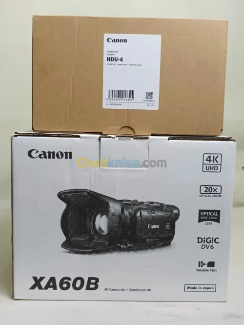 CANON XA60B PROFESSIONAL UHD 4K CAMÉSCOPES + UNITÉ DE POIGNÉE CANON HDU-4 POUR CANON XA60B