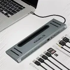 ONTEN 9199A  Station d'accueil 13 en 1 avec Ethernet Gigabit, adaptateur USB-C PD3.0 et sortie 4K HD