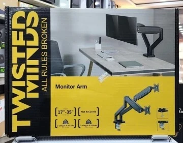 SUPPORT ECRAN TWISTED MIND - TM-60-C012 - DUAL MONITOR - 17"- 35" - ALUMINIUM - Up to16 kg - USB
