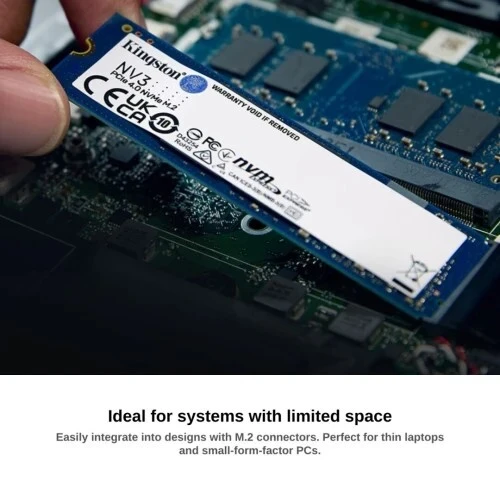 KINGSTON NV3 PCIE 4.0 NVME SSD M.2 - 4TB - PCIE 4.0 - GEN 4 - JUSQU'À 6000MB/S - PC & LAPTOP -BLACK