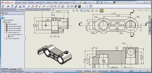 Conception dessin industriel fabrication mécanique plan 2D 3D Etude رسم صناعي ميكانيكي  Solidworks 