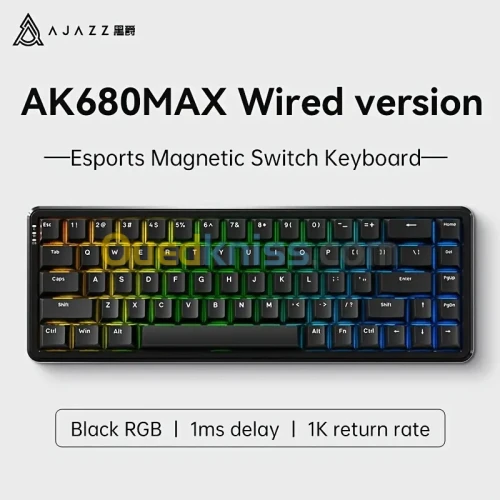 CLAVIER GAMING MÉCANIQUE AJAZZ AK680 MAX BLACK RGB 1k