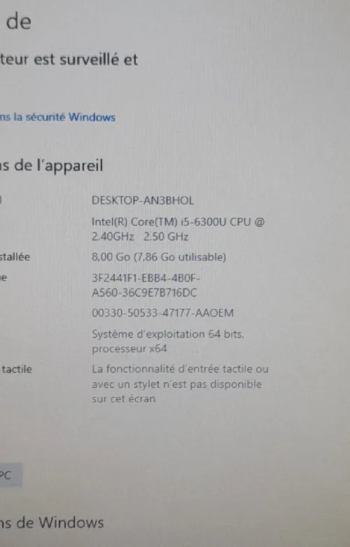 Lenovo i5 6ême génération