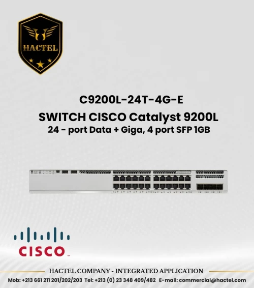 CISCO Switch C9200L 24 et 48 Port PoE et Non PoE avec 1GB SFP et 10GB SFP+ Ports