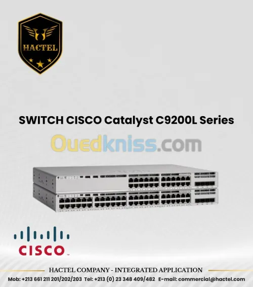Switch Cisco C9200L 24 et 48 Port PoE et Non PoE avec 1GB SFP et 10GB SFP+ Ports