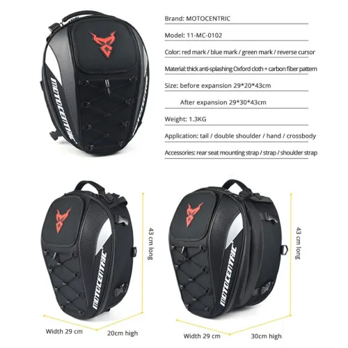 Sac de siège arrière moto