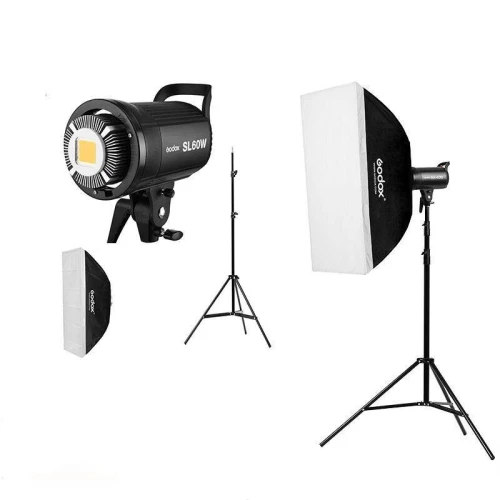 Godox SL60 light avec softboox et stand