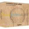 Casque Logitech Zone Wired, Micro USB, Bluetooth, anti-parasite