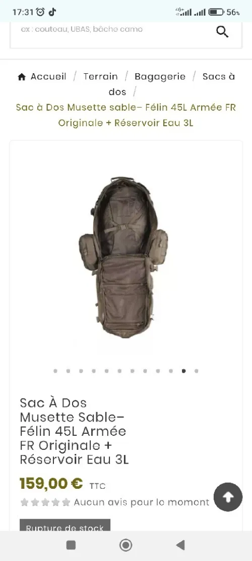 sac de combat 45l tecpack model 2017